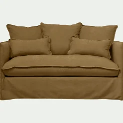 Canapé 2 places convertible en tissu wind - bronze