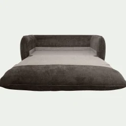 Canapé 3 places convertible en tissu Eden - marron