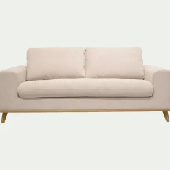 Canapé 3 places convertible en tissu Crown - beige roucas