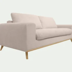 Canapé 3 places convertible en tissu Crown - beige roucas