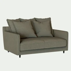 Canapé 2 places convertible tissu mixte - vert cedre