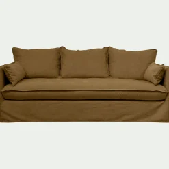 Canapé 4 places convertible en tissu wind - bronze