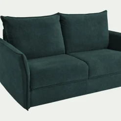 Canapé 3 places convertible en tissu avec matelas densité 35kg/m3 - bleu