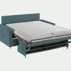 Canapé 4 places convertible en tissu Stella densité 25kg/m3 - bleu