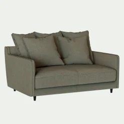 Canapé 2 places convertible matelas Bultex tissu mixte - vert cedre