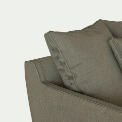 Canapé 2 places convertible matelas Bultex tissu mixte - vert cedre