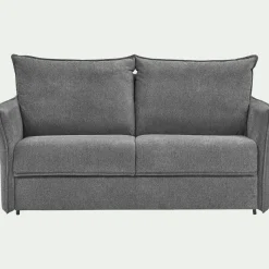 Canapé 4 places convertible en tissu avec matelas densité 35kg/m3 - gris restanque