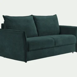 Canapé 3 places convertible en tissu avec matelas densité 25kg/m3 - bleu