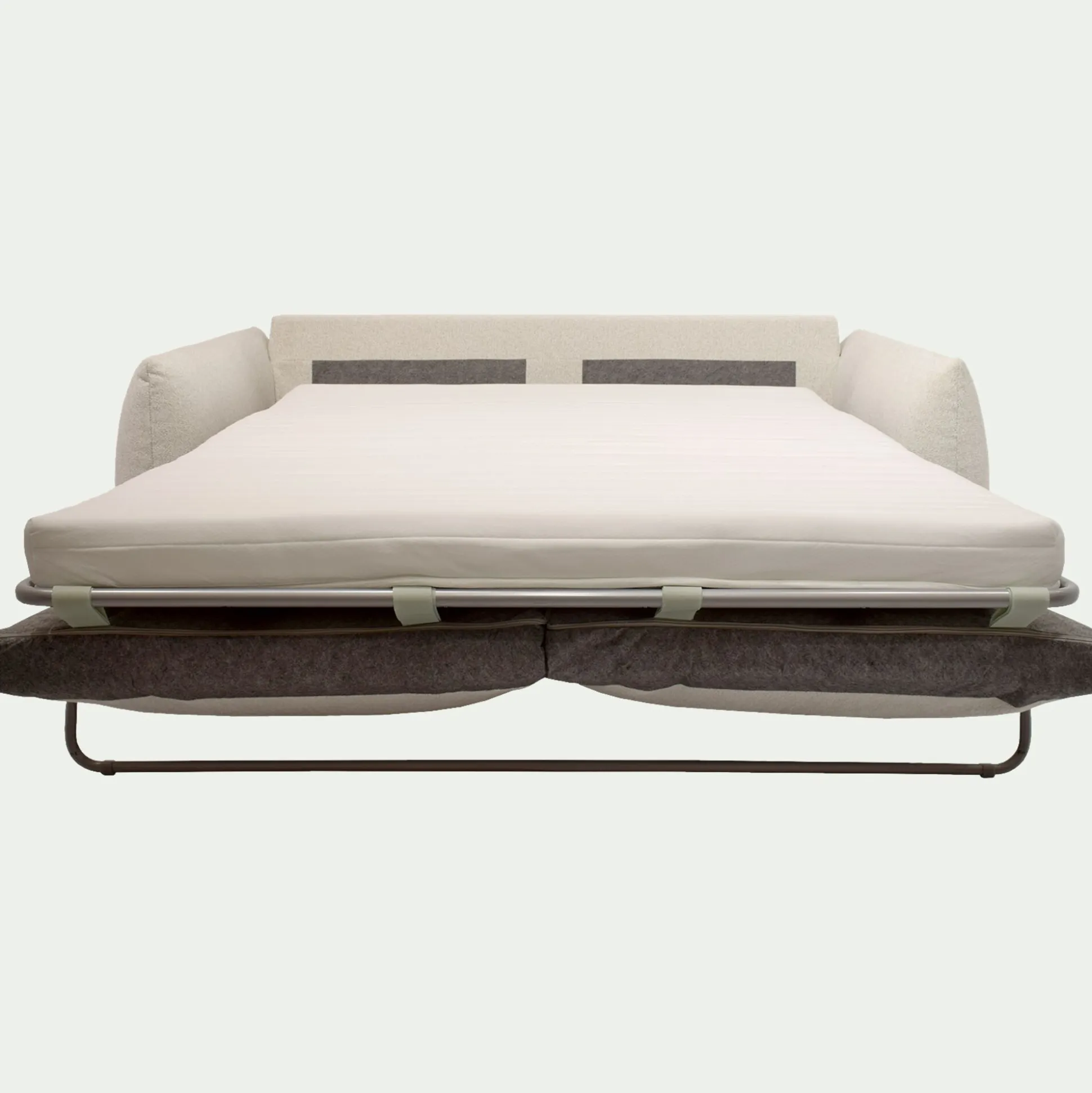 Canapé 3 places convertible en tissu Raven - blanc écru