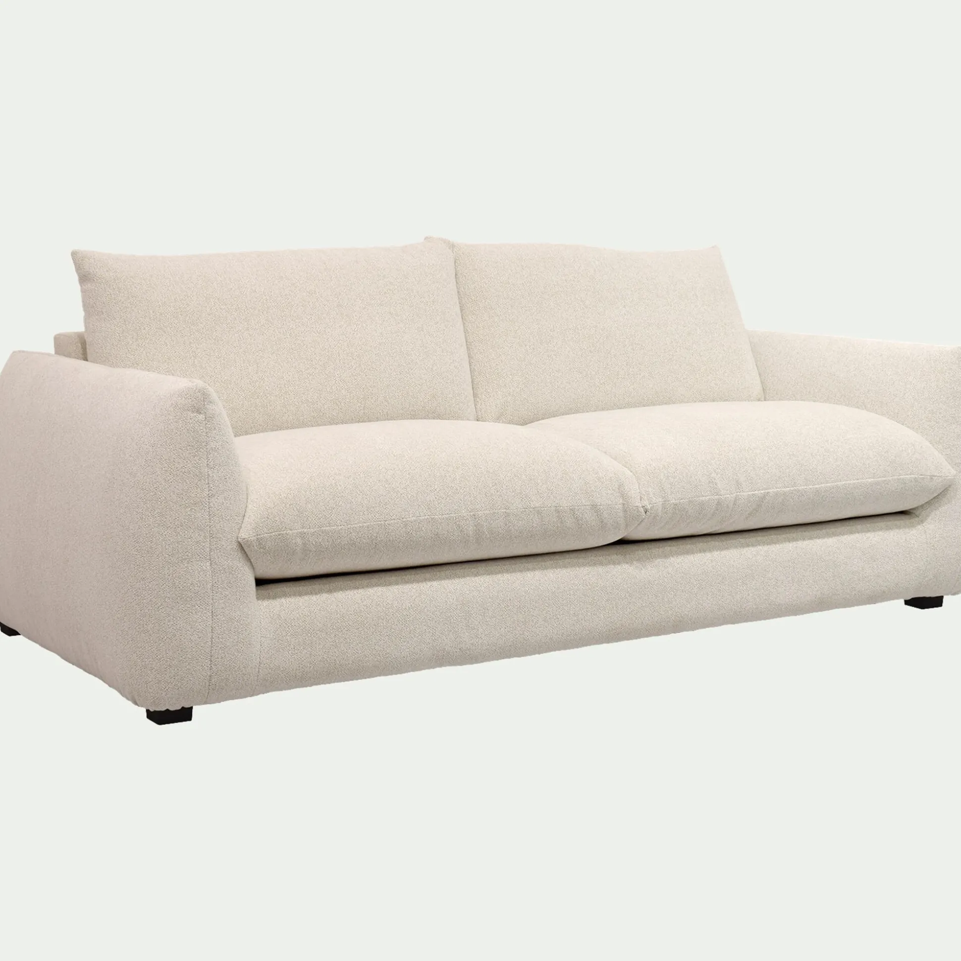 Canapé 3 places convertible en tissu Raven - blanc écru