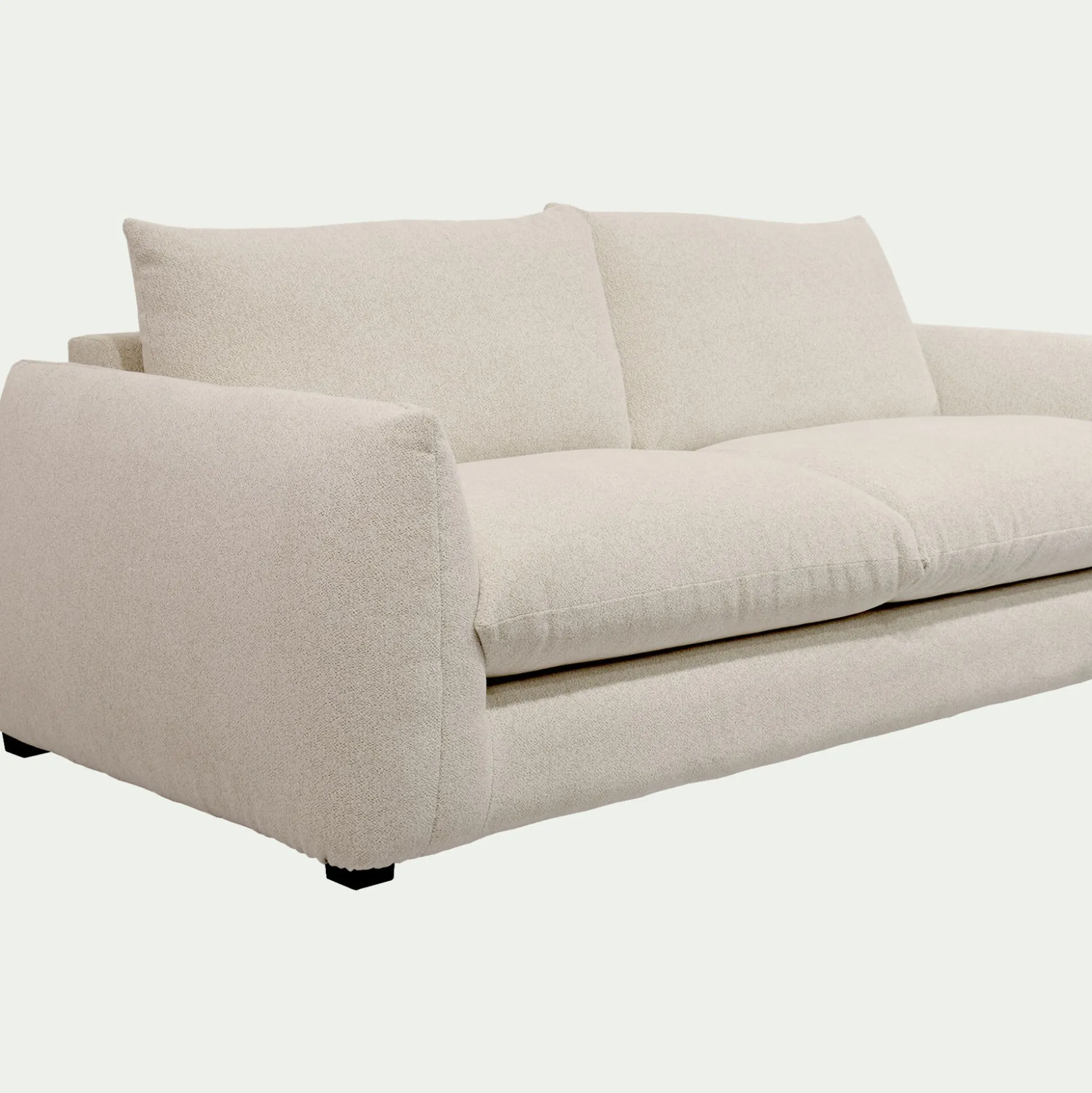 Canapé 3 places convertible en tissu Raven - blanc écru