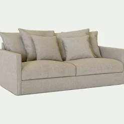 Canapé 3 places convertible en tissu - beiges alpilles
