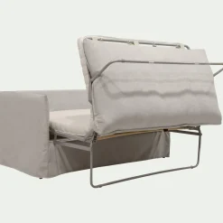 Canapé 2 places convertible en tissu wind - beige alpilles