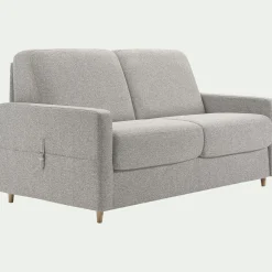 Canapé 4 places convertible en tissu matelas densité 35kg/m3 - gris borie