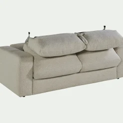 Canapé 3 places convertible bouclette dasco - blanc écru