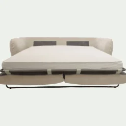 Canapé 4 places convertible en tissu Nature - blanc écru