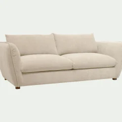 Canapé 4 places convertible en tissu Nature - blanc écru