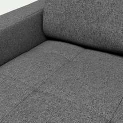 Canapé 3 places convertible en tissu pop avec matelas Bultex et accoudoirs 20cm - gris moyen
