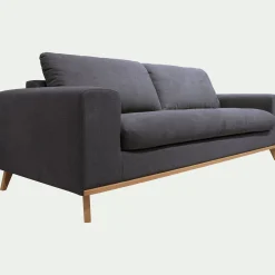 Canapé 4 places convertible en tissu Cosmo - gris anthracite
