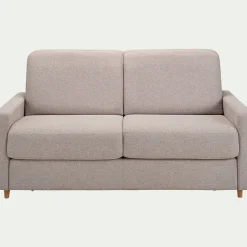 Canapé 3 places convertible en tissu matelas densité 35kg/m3 - gris borie