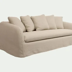 Canapé 4 places convertible en lin - beige alpilles