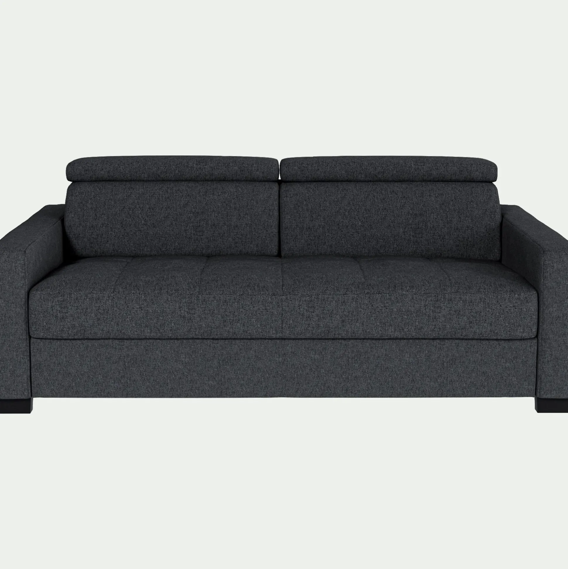 Canapé 3 places convertible en tissus pop avec accoudoirs 15cm - gris anthracite