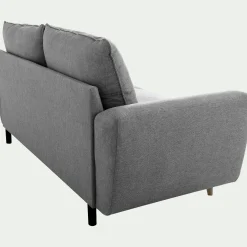 Canapé 3 places convertible en tissu - gris moyen
