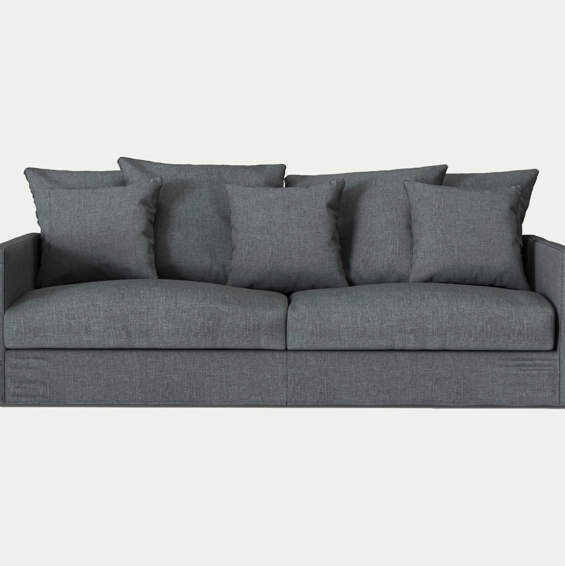 Canapé 4 places convertible en tissu - gris ardoise