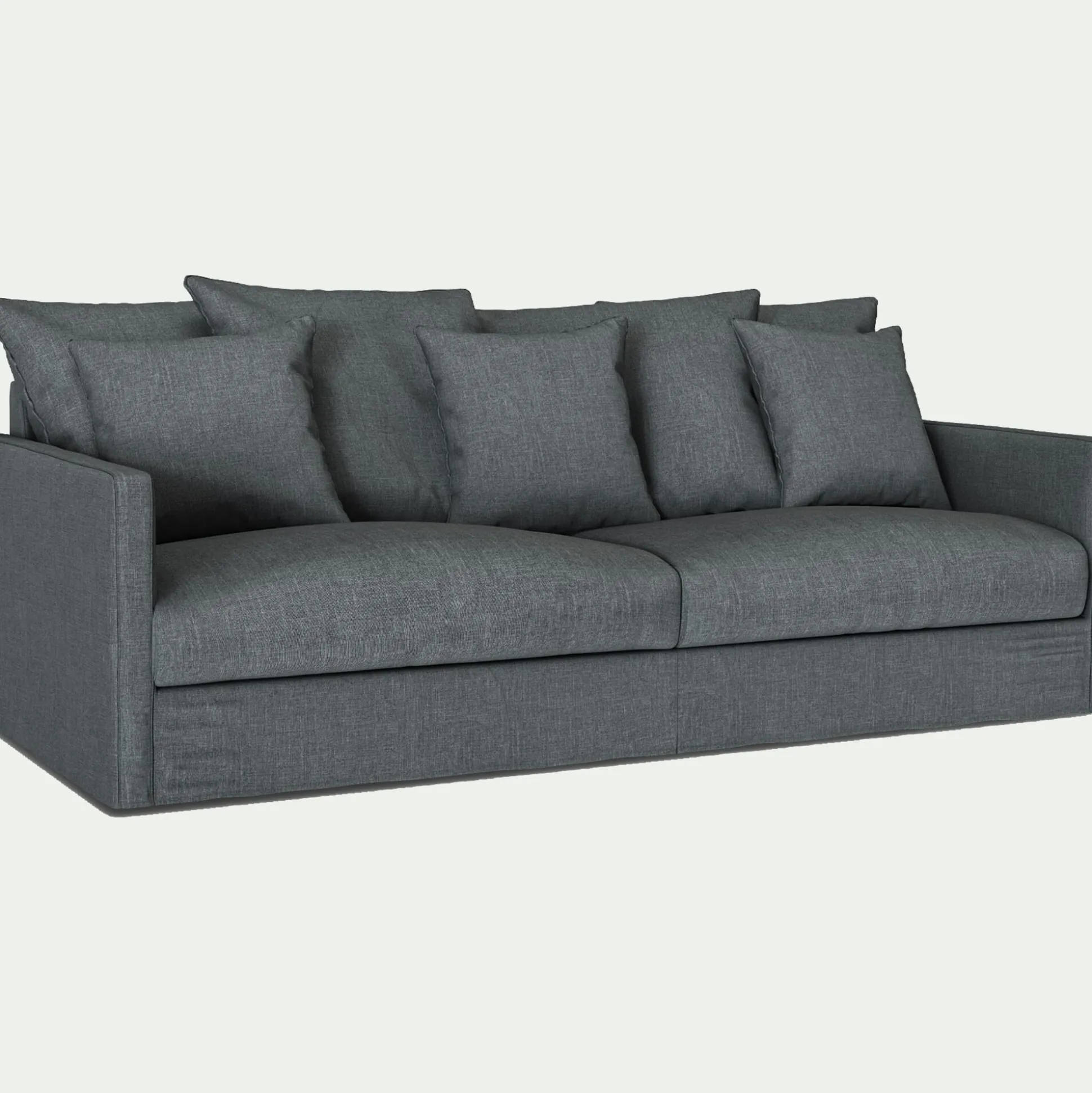 Canapé 4 places convertible en tissu - gris ardoise