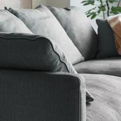 Canapé 4 places convertible en tissu - gris ardoise