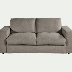 Canapé 3 places convertible bouclette dasco - gris clair
