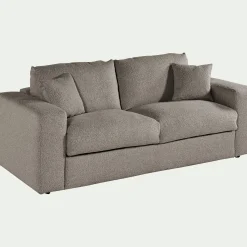 Canapé 3 places convertible bouclette dasco - gris clair