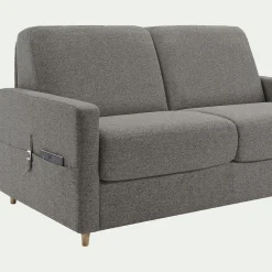 Canapé 3 places convertible en tissu matelas densité 25kg/m3 - gris anthracite