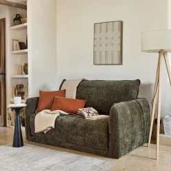 Canapé 2 places convertible en tissu Eden - vert cèdre