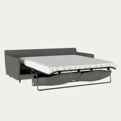 Canapé 4 places convertible matelas bultex en tissu joint - gris restanque