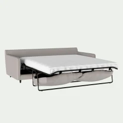 Canapé 4 places convertible matelas Bultex tissu joint - gris borie
