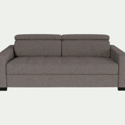 Canapé 3 places convertible avec matelas Bultex en pop avec accoudoirs 15cm - taupe