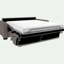 Canapé 3 places convertible avec matelas Bultex en pop avec accoudoirs 15cm - taupe