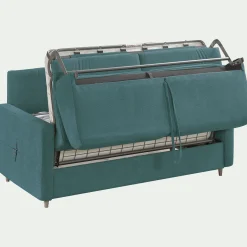 Canapé 3 places convertible en tissu Stella densité 25kg/m3 - bleu