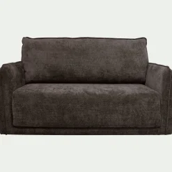 Canapé 2 places convertible en tissu Eden - marron