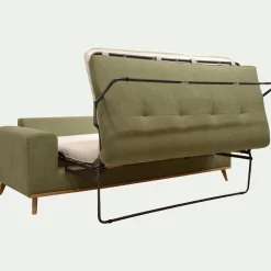 Canapé 3 places convertible en tissu Cosmo - vert kaki