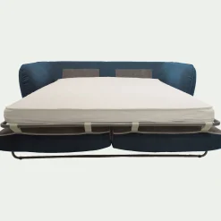 Canapé 3 places convertible en tissu Nature - bleu