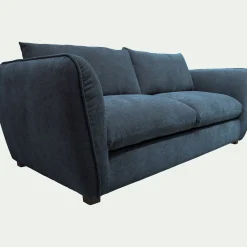 Canapé 3 places convertible en tissu Nature - bleu