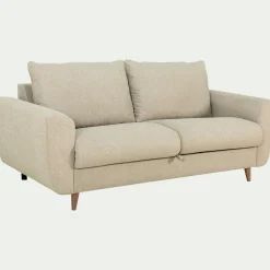 Canapé 3 places convertible en tissu - beige alpilles