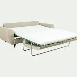 Canapé 3 places convertible en tissu - beige alpilles