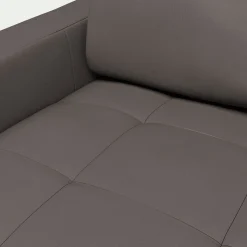 Canapé 3 places convertible en cuir avec accoudoirs 20cm - taupe