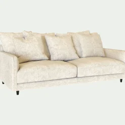 Canapé 4 places convertible en tissu genesis - blanc ventoux