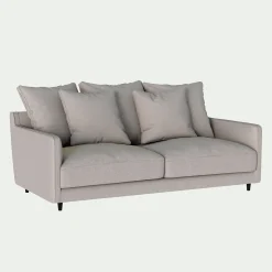 Canapé 3 places convertible en tissu - gris borie