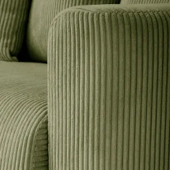 Canapé 4 places convertible en velours côtelé - vert cèdre