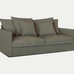 Canapé 3 places convertible en tissu - vert cèdre